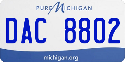 MI license plate DAC8802