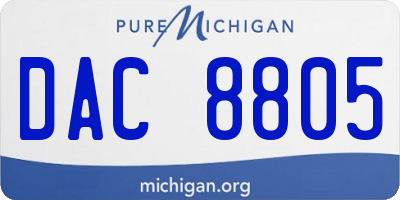 MI license plate DAC8805