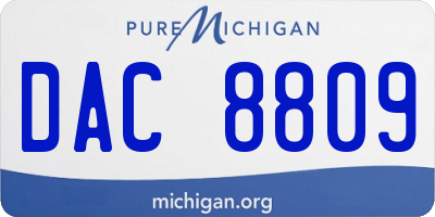 MI license plate DAC8809