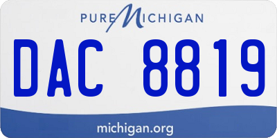 MI license plate DAC8819