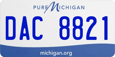 MI license plate DAC8821