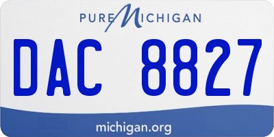 MI license plate DAC8827