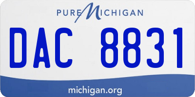 MI license plate DAC8831