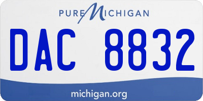 MI license plate DAC8832