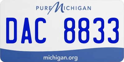 MI license plate DAC8833