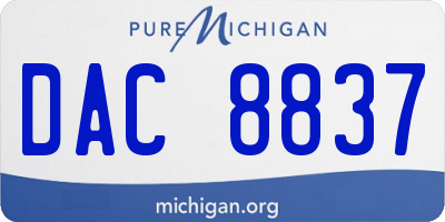 MI license plate DAC8837