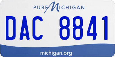 MI license plate DAC8841