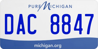 MI license plate DAC8847