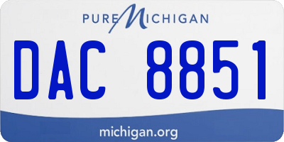 MI license plate DAC8851