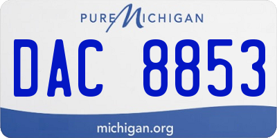 MI license plate DAC8853