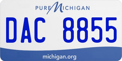 MI license plate DAC8855