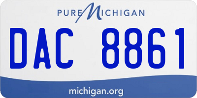 MI license plate DAC8861