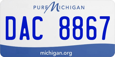 MI license plate DAC8867