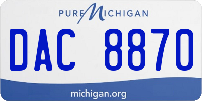 MI license plate DAC8870