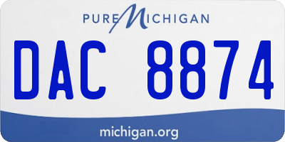 MI license plate DAC8874