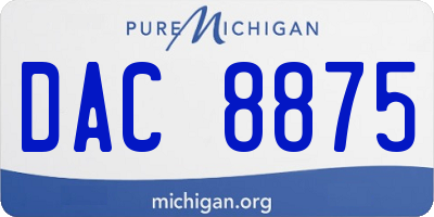 MI license plate DAC8875