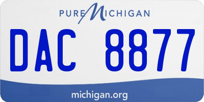 MI license plate DAC8877
