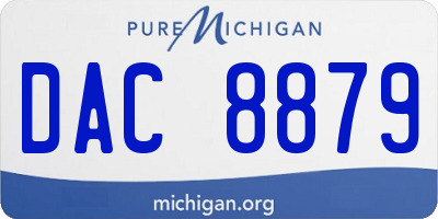 MI license plate DAC8879