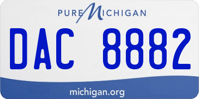 MI license plate DAC8882