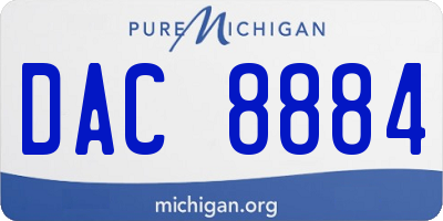 MI license plate DAC8884