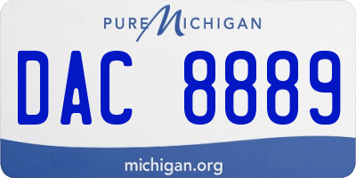 MI license plate DAC8889
