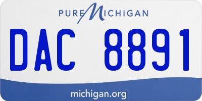 MI license plate DAC8891