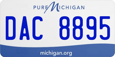 MI license plate DAC8895