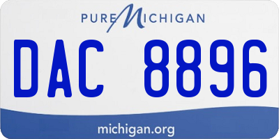 MI license plate DAC8896
