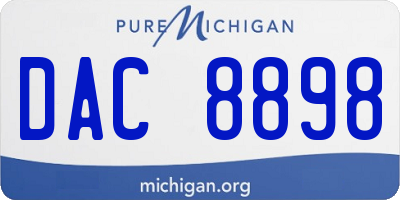 MI license plate DAC8898