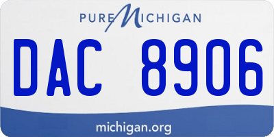 MI license plate DAC8906