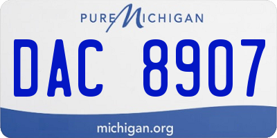 MI license plate DAC8907