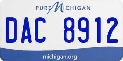 MI license plate DAC8912