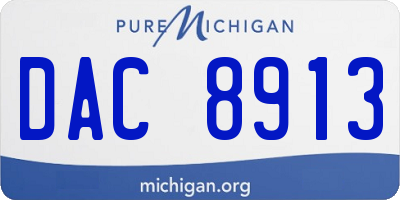 MI license plate DAC8913