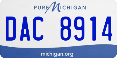 MI license plate DAC8914