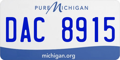 MI license plate DAC8915