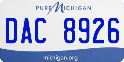 MI license plate DAC8926