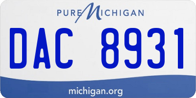 MI license plate DAC8931