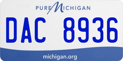 MI license plate DAC8936