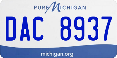 MI license plate DAC8937