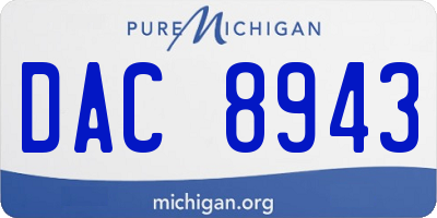 MI license plate DAC8943