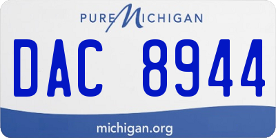 MI license plate DAC8944
