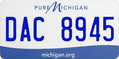 MI license plate DAC8945