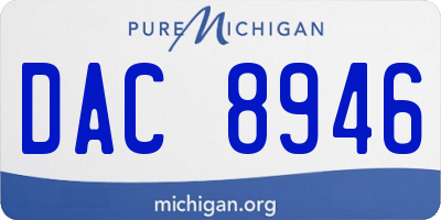 MI license plate DAC8946