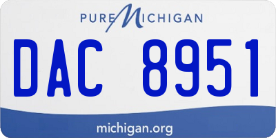 MI license plate DAC8951