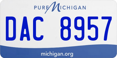 MI license plate DAC8957