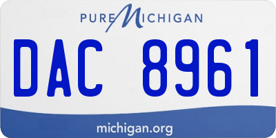 MI license plate DAC8961
