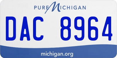 MI license plate DAC8964