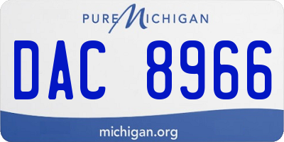 MI license plate DAC8966