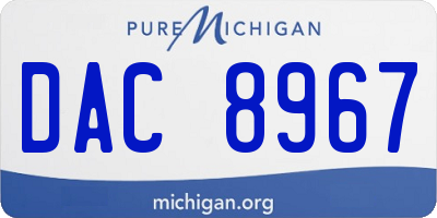 MI license plate DAC8967