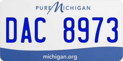 MI license plate DAC8973